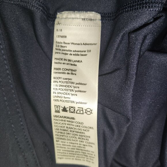 Eddie Bauer Womens Adventurer 2.0 Skort Size 8 Navy Blue pockets 2539 - Picture 6 of 9